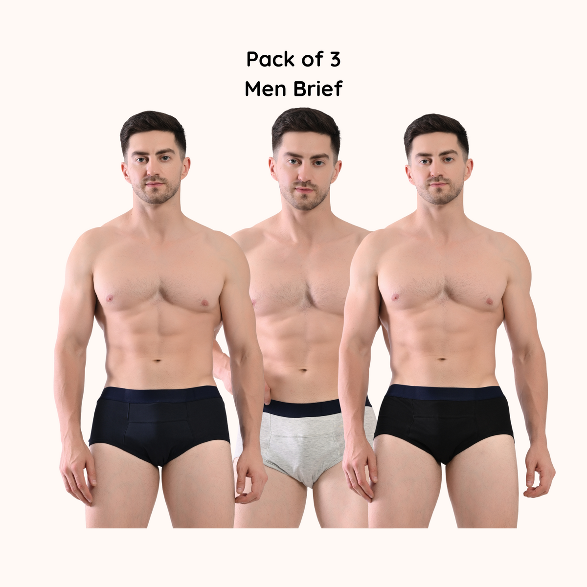 Men Leakproof Underwear for Urine Leak – Cotton Brief, Reusable (Pack of 3) | Woomly