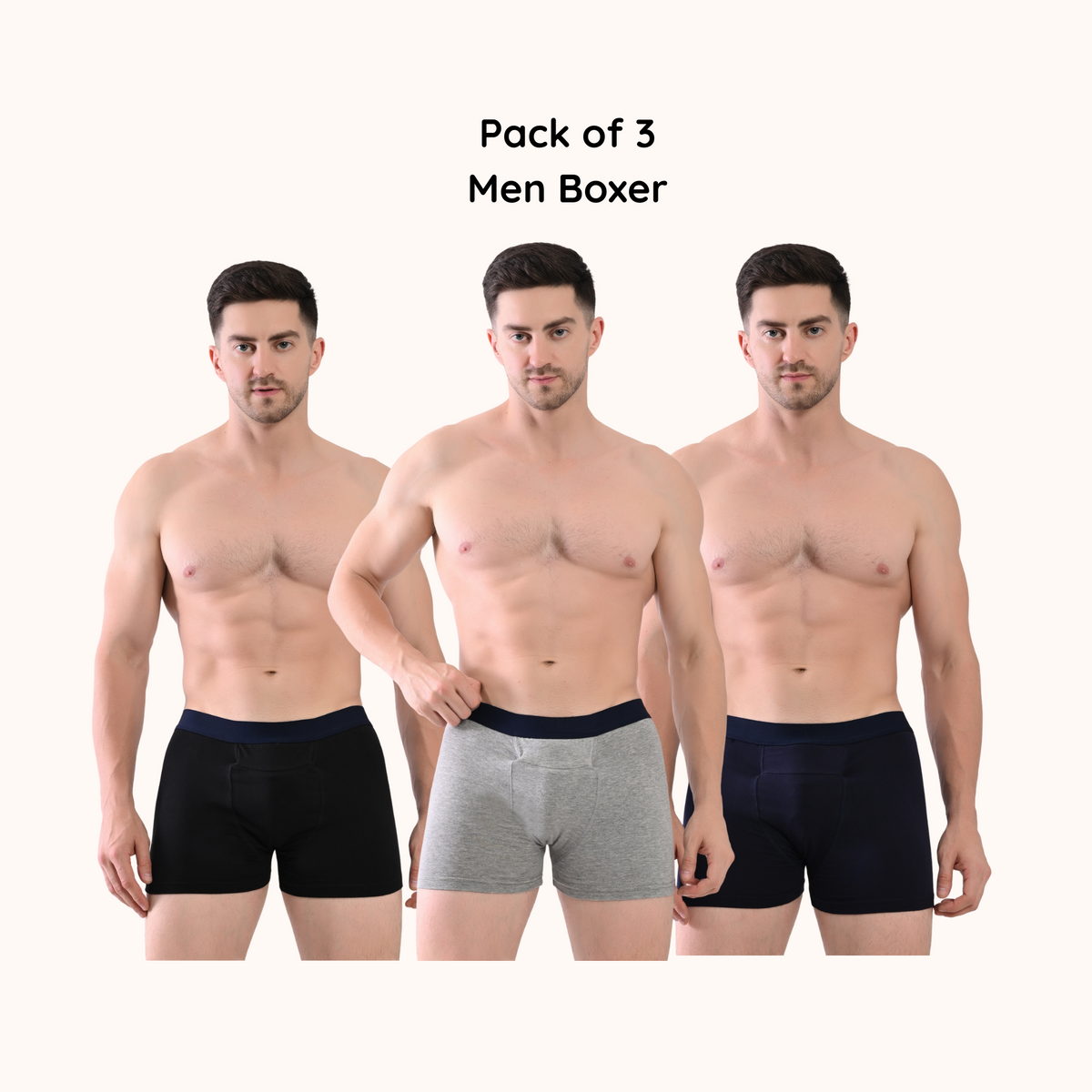 Men Leakproof Underwear for Urine Leak – Cotton Boxer, Reusable (Pack of 3) | Woomly