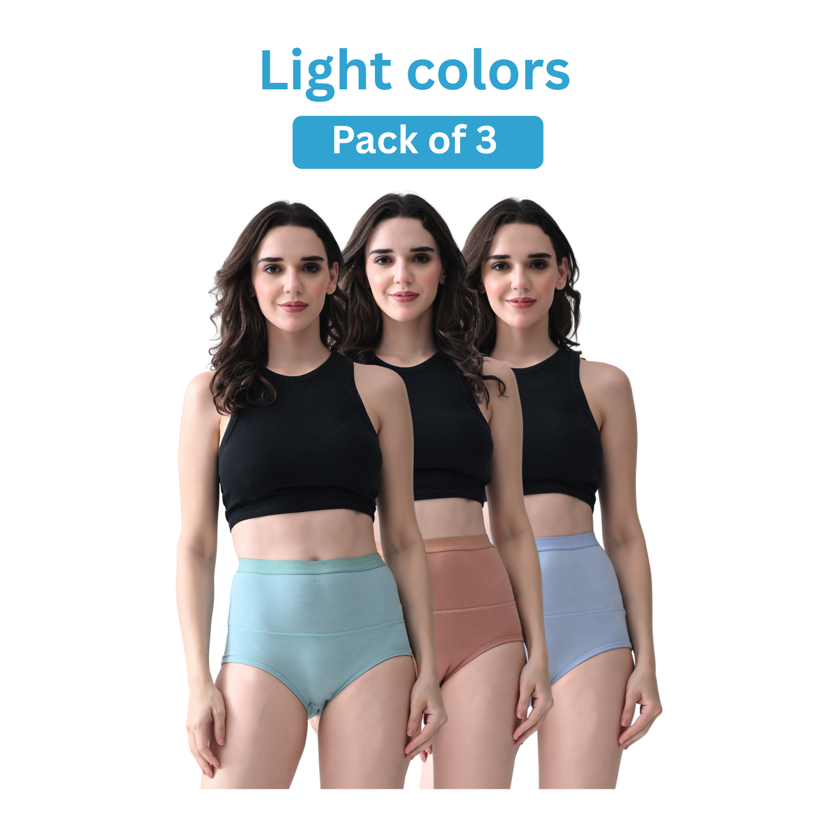 Leakproof Panties for Urine Leak – Cotton High-Waist, Reusable (Pack of 3) | Woomly