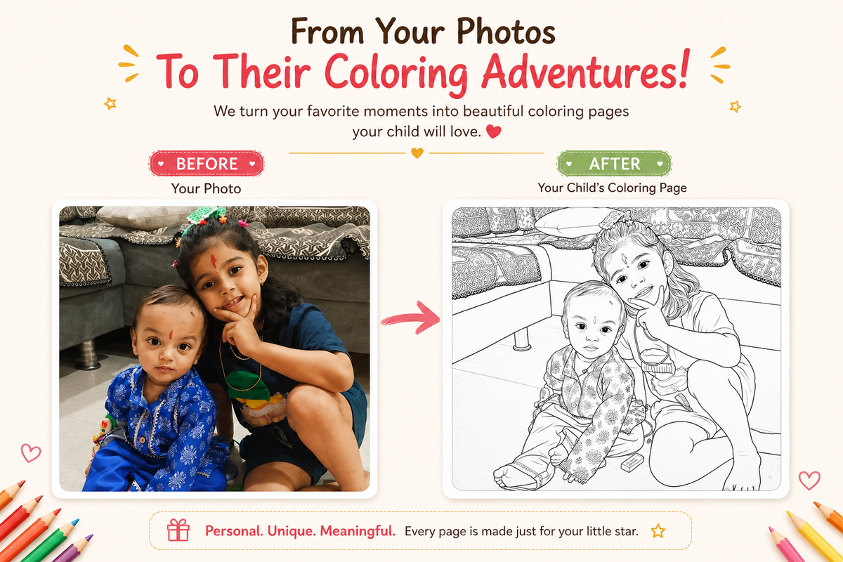 Turn Your Child’s Photos Into Their Own Coloring Book