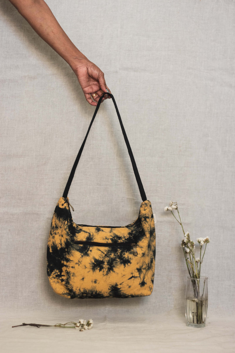 Cotton Hobo Bag • Black Splash-7