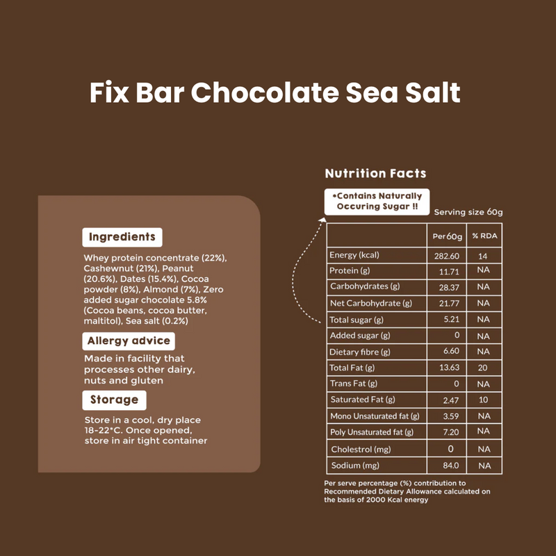 Fix Bar | Chocolate Sea Salt | High-Protein Snack