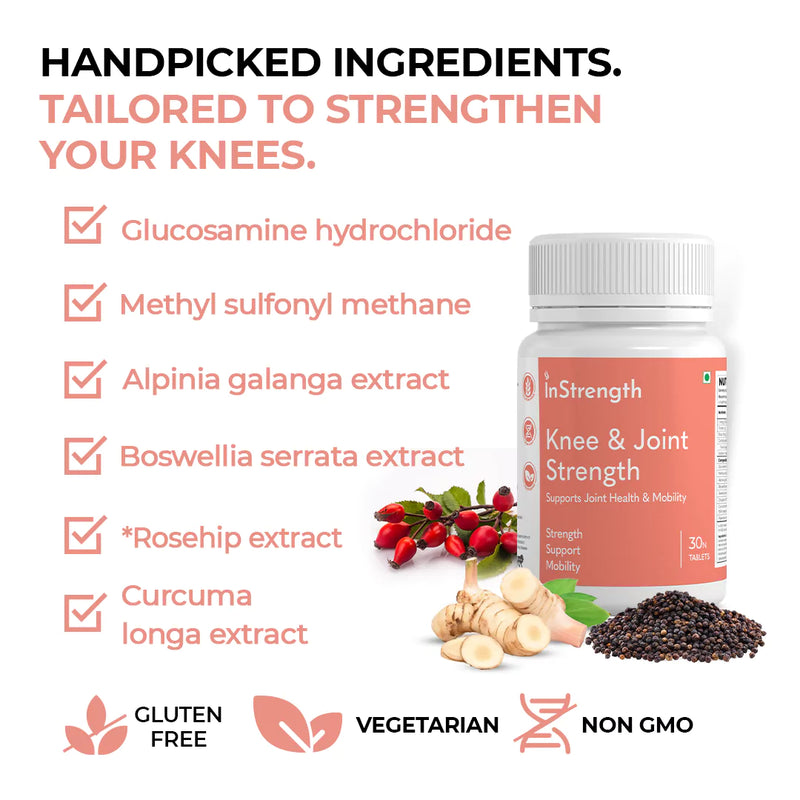 Knee & Joint Support Supplements | Glucosamine, Boswellia serrata, Curcumin