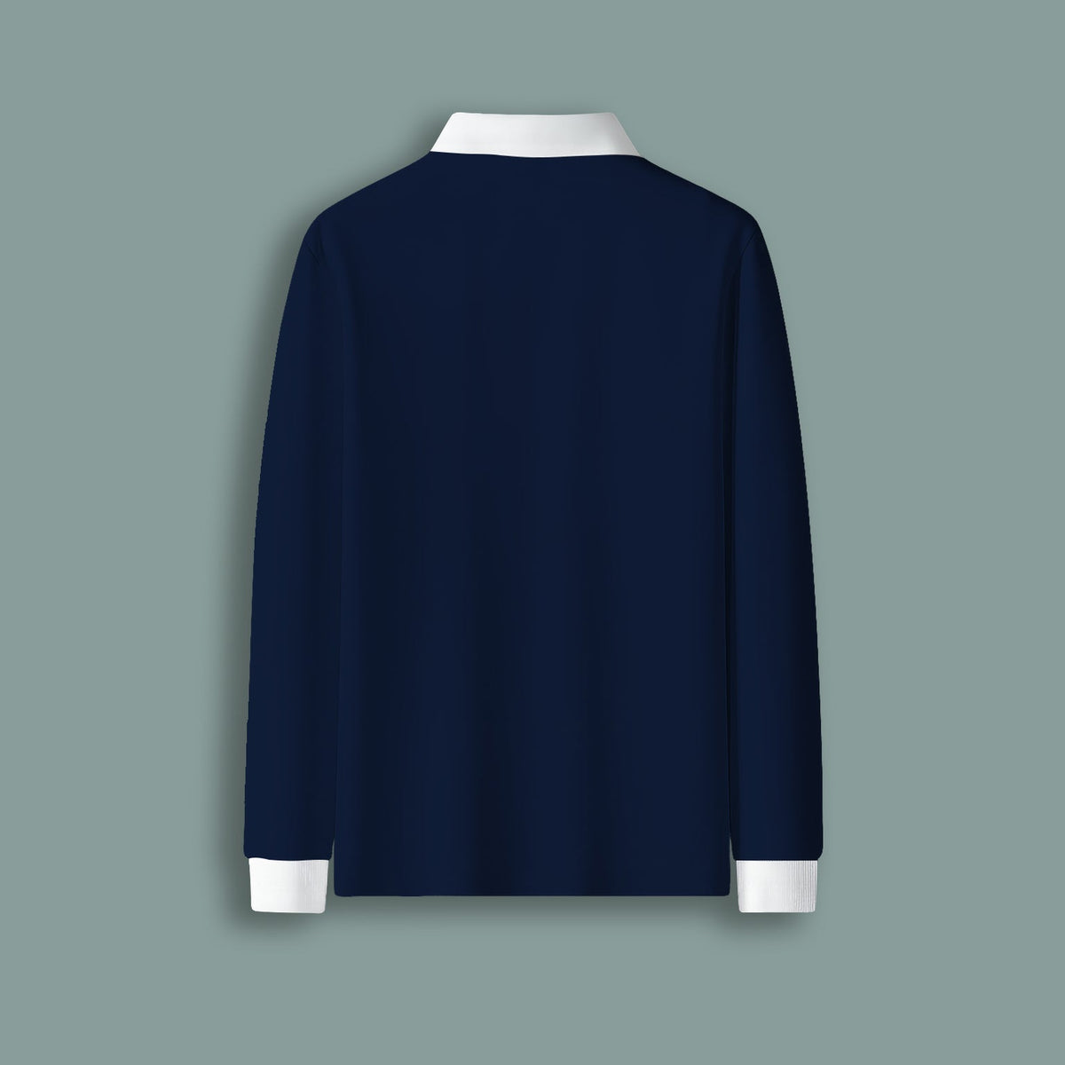 NAVY BLUE FULL SLEEVE POLO NECK T-SHIRT