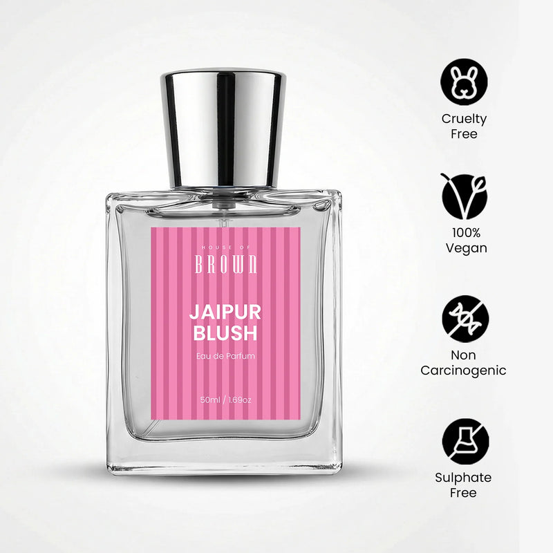 House of Brown Jaipur Blush 50 ml Perfume, Floral and Fresh Perfume cruelty free