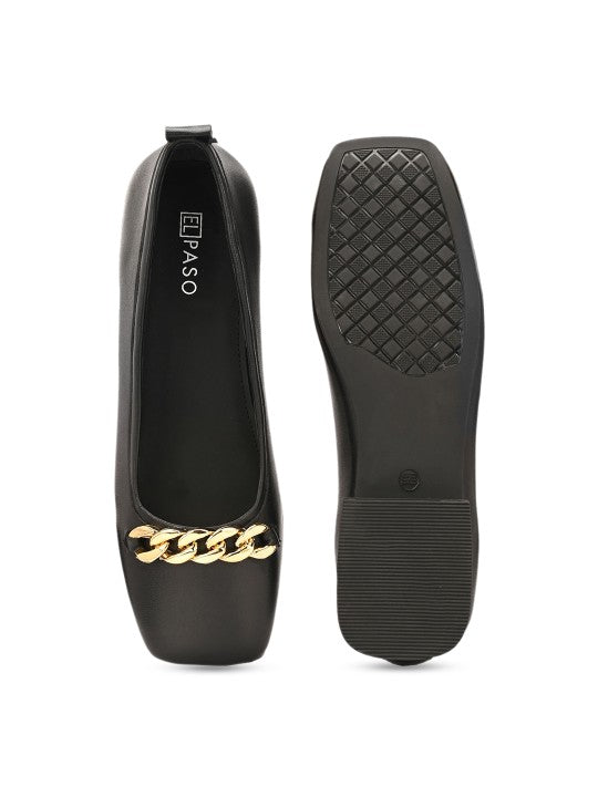 El Paso Women Ballerinas with Buckles Flats-11