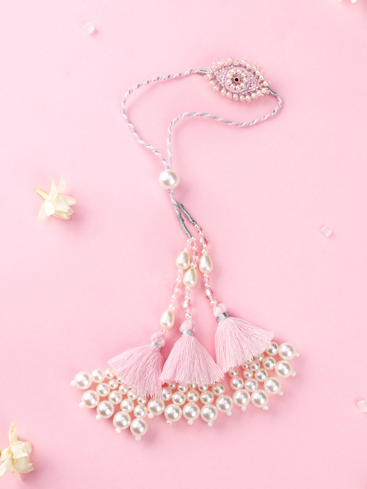 Evil Eye Yellow Rakhi and Evil Eye Flat Pink Lumba