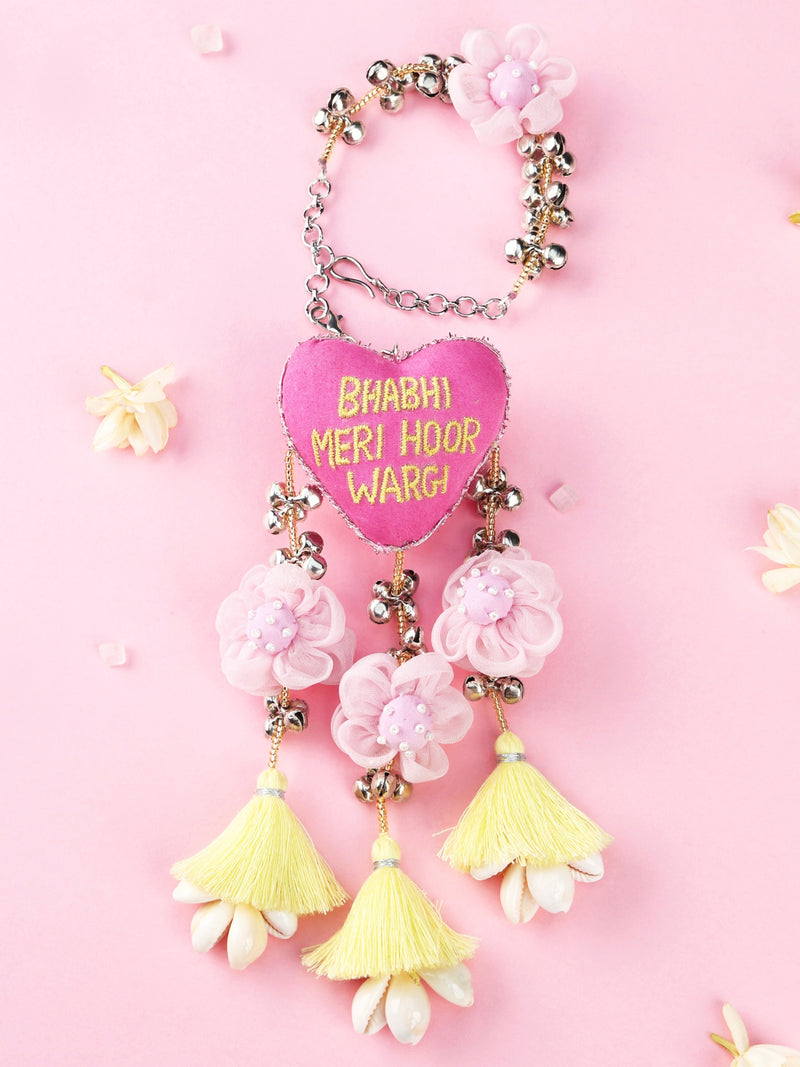Bhabhi Meri Hoor Wargi Lumba Rakhi - Light Pink