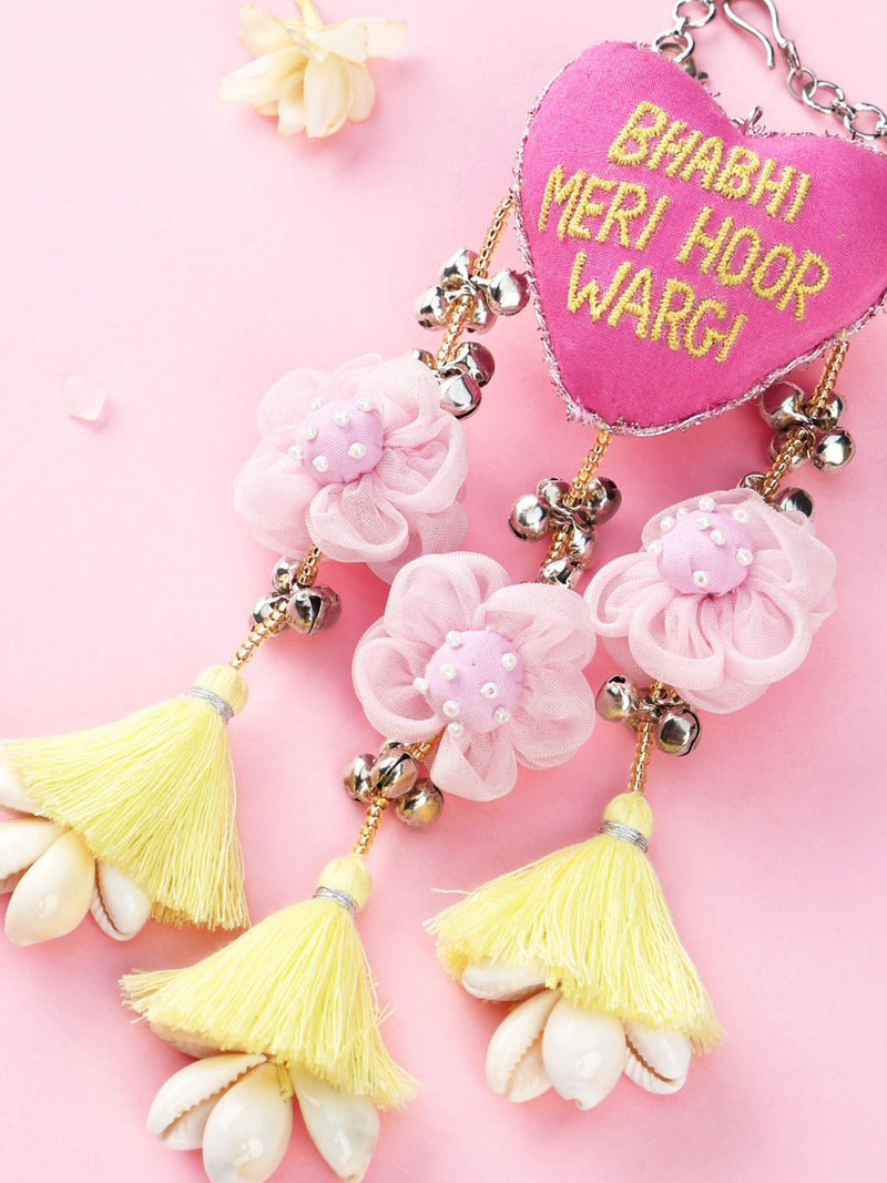 Bhabhi Meri Hoor Wargi Lumba Rakhi - Light Pink