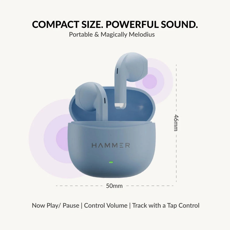 Hammer Ultra Pods TWS Earbuds with 3D Stereo Sound & Touch Controls-7