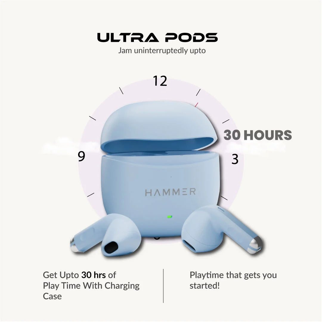 Hammer Ultra Pods TWS Earbuds with 3D Stereo Sound & Touch Controls-10