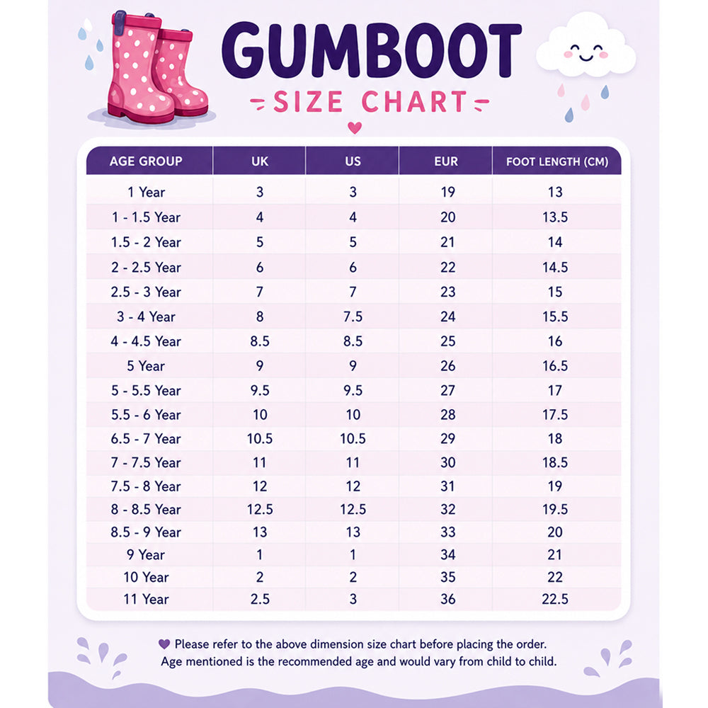 Ms. Daisy Sparkle, flexible Rubber Rain Gumboots for Toddlers & Kids