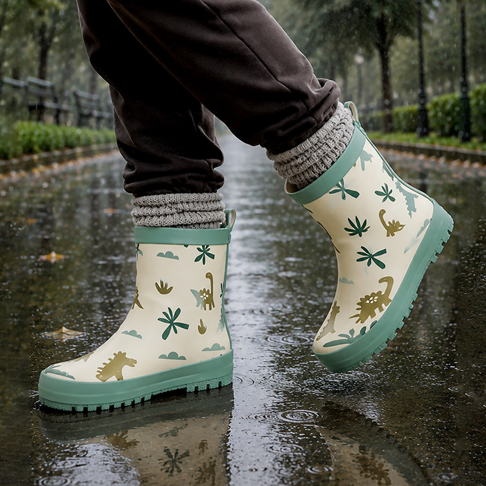Mr. Dash T-Rex, flexible Rubber Rain Gumboots for Toddlers & Kids