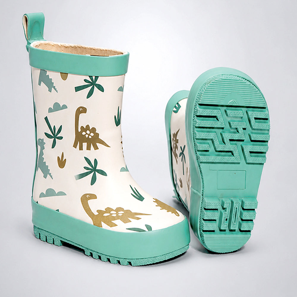 Mr. Dash T-Rex, flexible Rubber Rain Gumboots for Toddlers & Kids