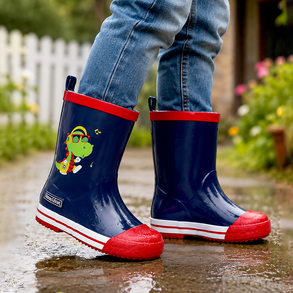 Mr. Dino Harris, flexible Rubber Rain Gumboots for Kids