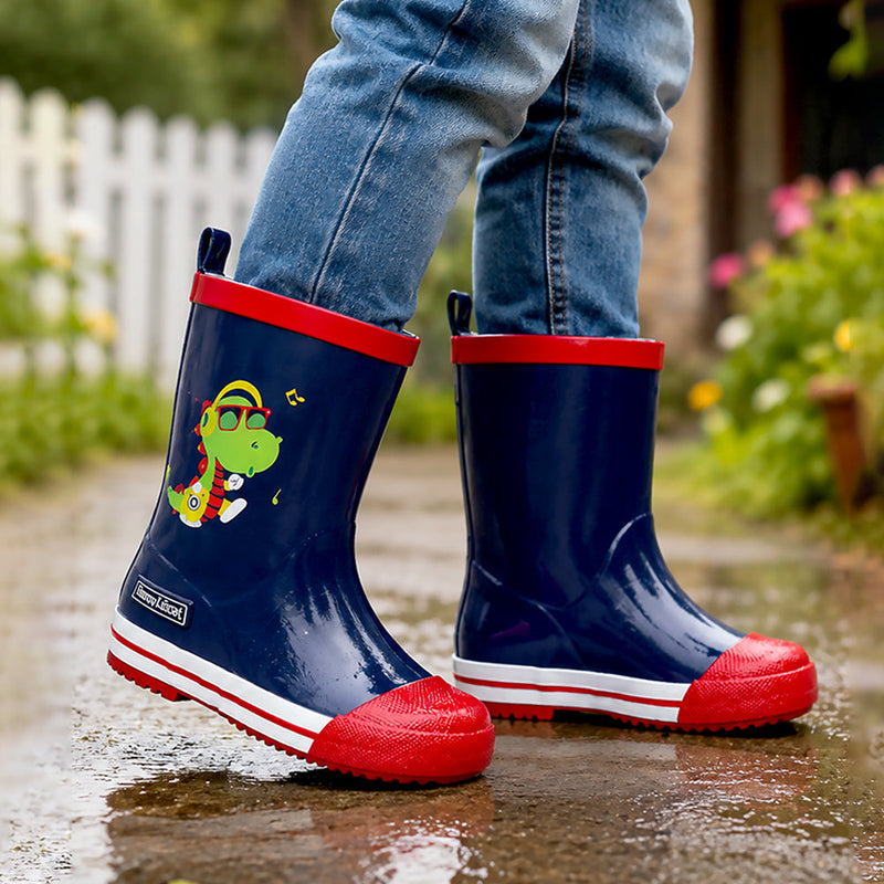 Mr. Dino Harris, flexible Rubber Rain Gumboots for Kids