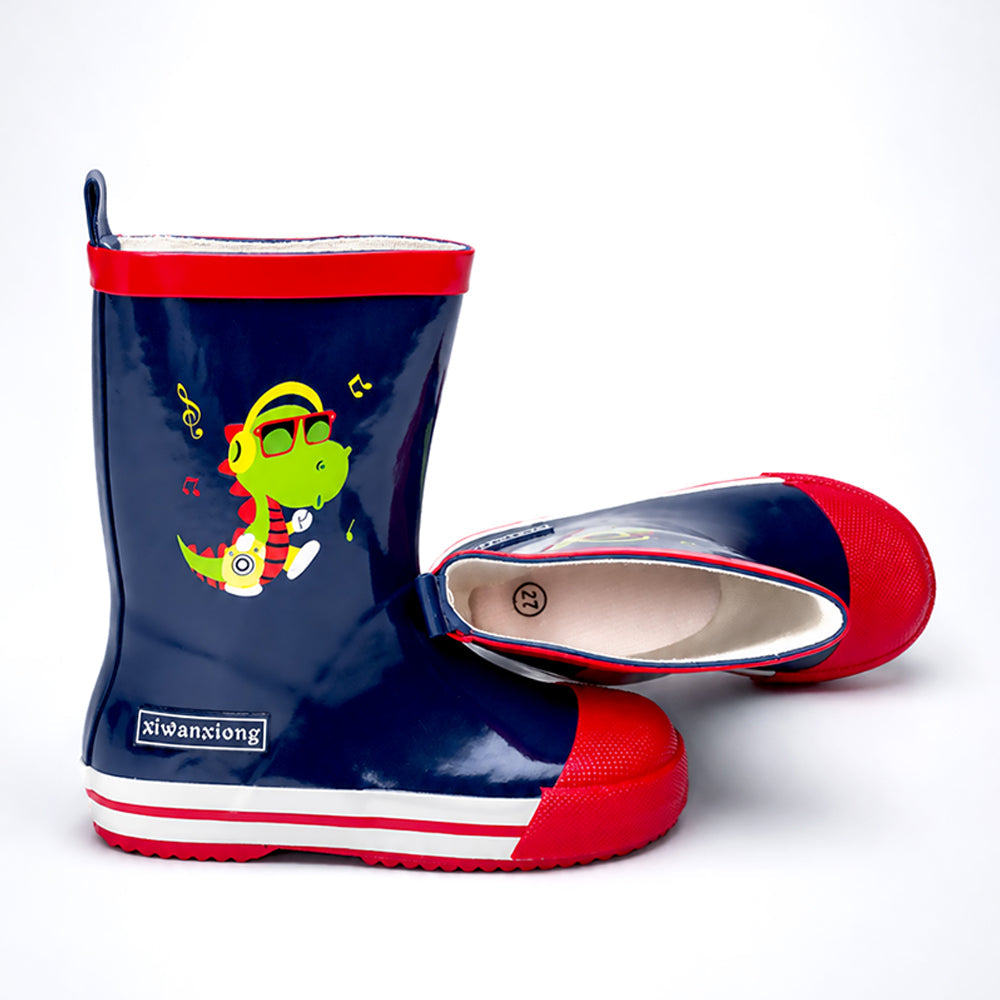 Mr. Dino Harris, flexible Rubber Rain Gumboots for Kids