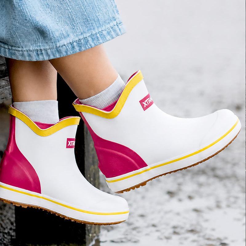 Ms. Mia Tyson, Colorblock ankle length flexible Rubber Rain Gumboots for toddlers & Kids