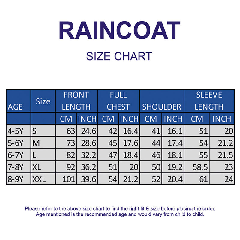 Blue Color Pop Car Print  Knee-Length Raincoat for Kids