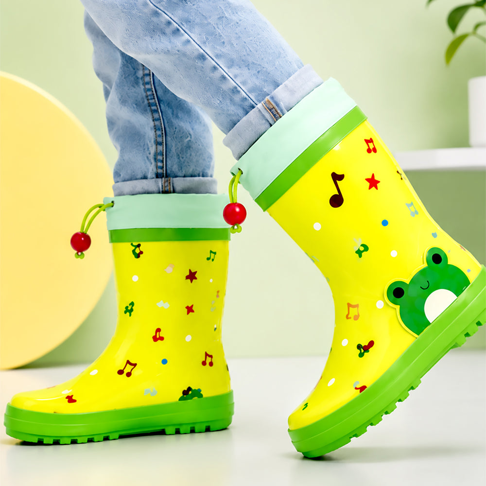 Happy Frog  Flexible Rubber Rain Gumboots for Toddlers and Kids