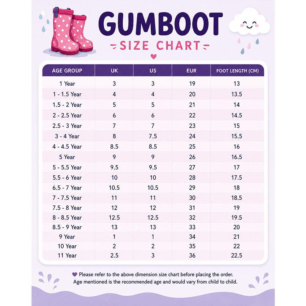 Happy Frog  Flexible Rubber Rain Gumboots for Toddlers and Kids