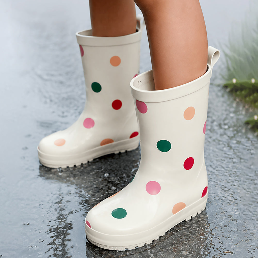 Ms. Swiss Dots ,  Flexible Rubber Rain Gumboots for Toddlers and Kids