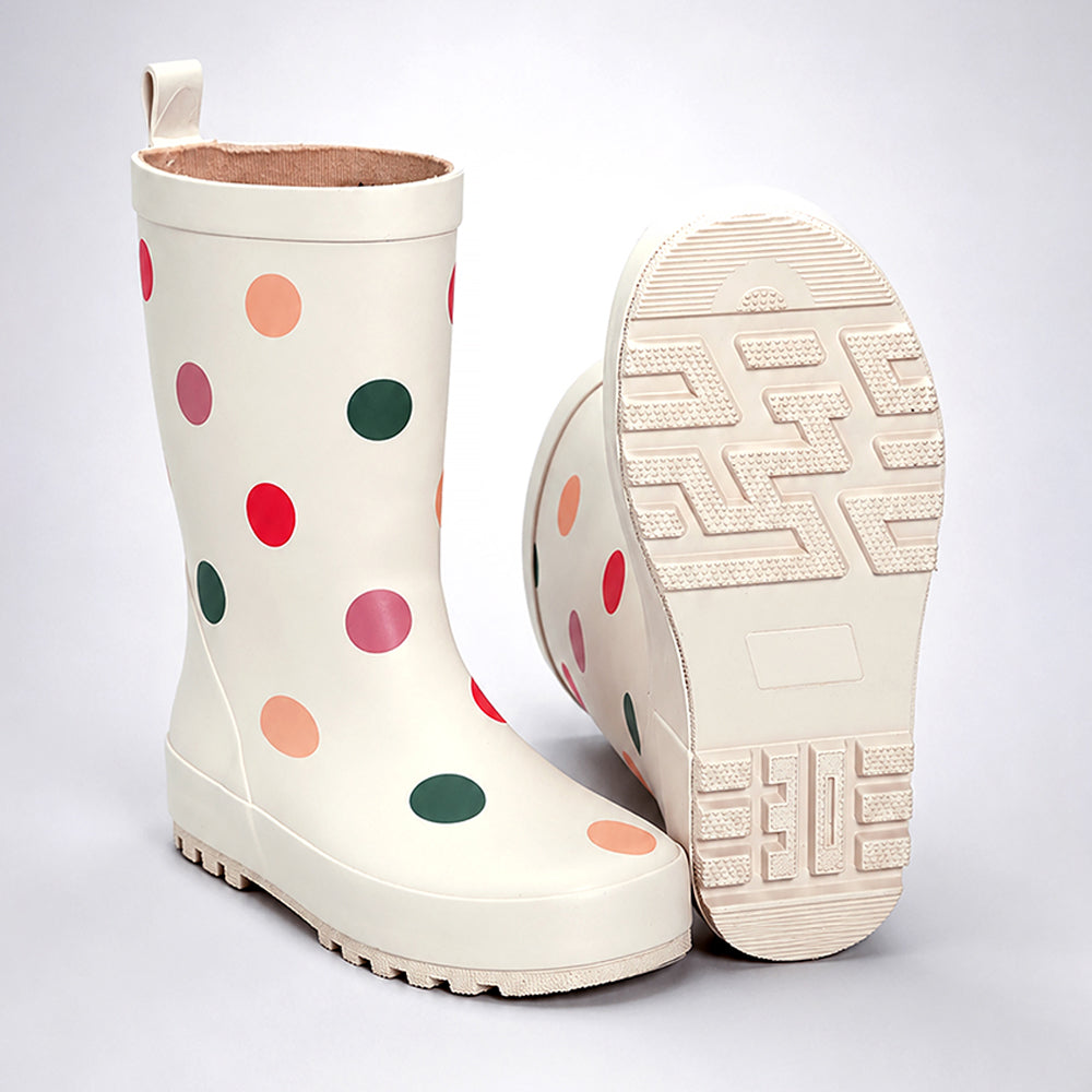 Ms. Swiss Dots ,  Flexible Rubber Rain Gumboots for Toddlers and Kids