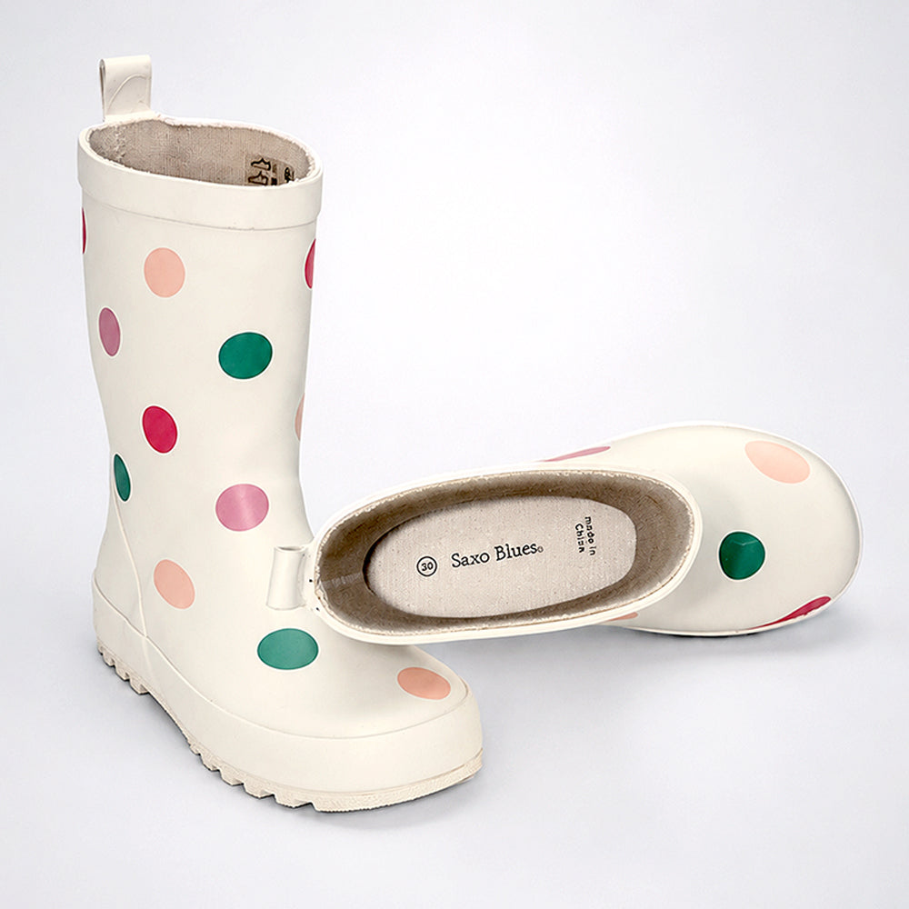 Ms. Swiss Dots ,  Flexible Rubber Rain Gumboots for Toddlers and Kids