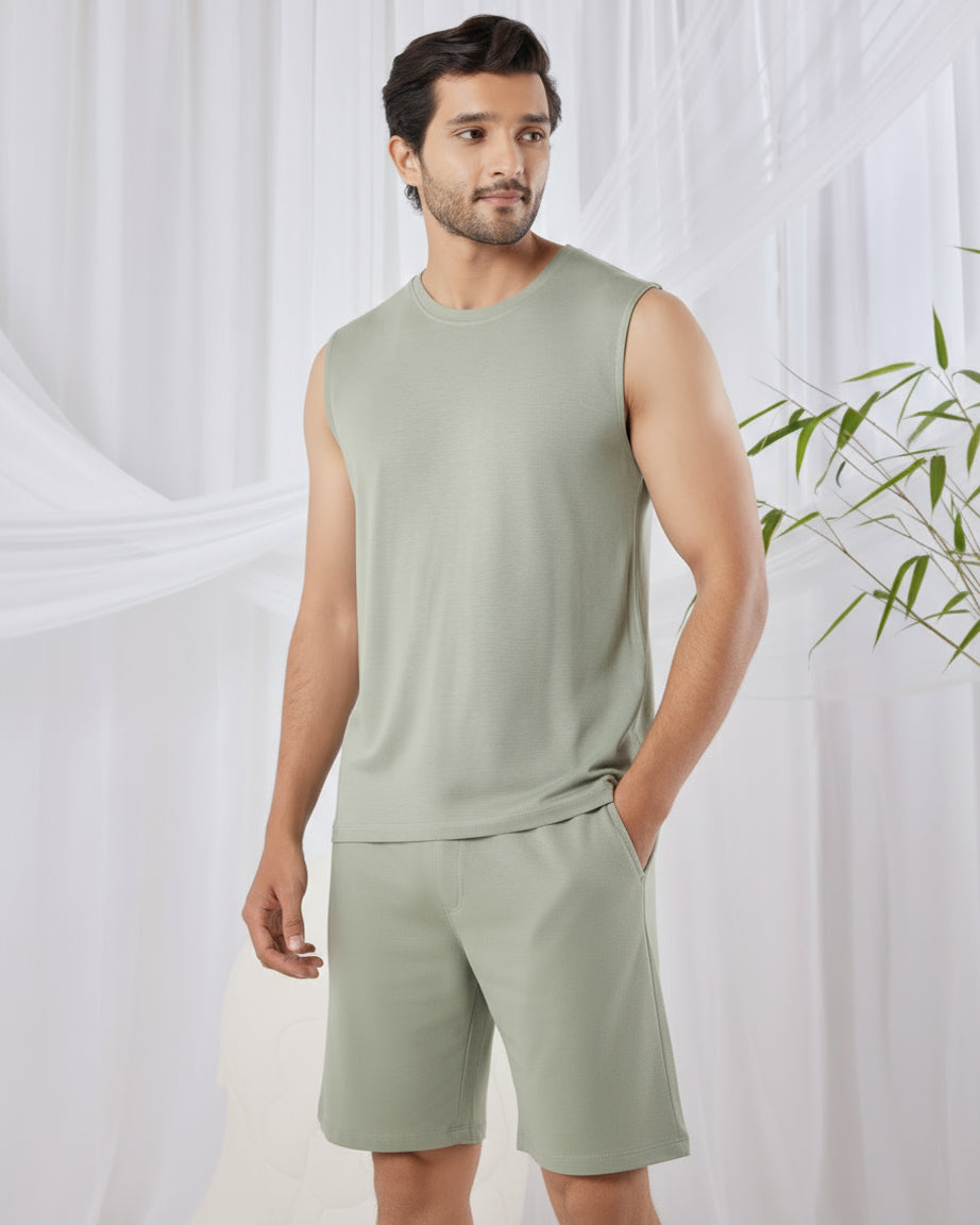 Hushy Bamboo Shorts  (Laurel Green)