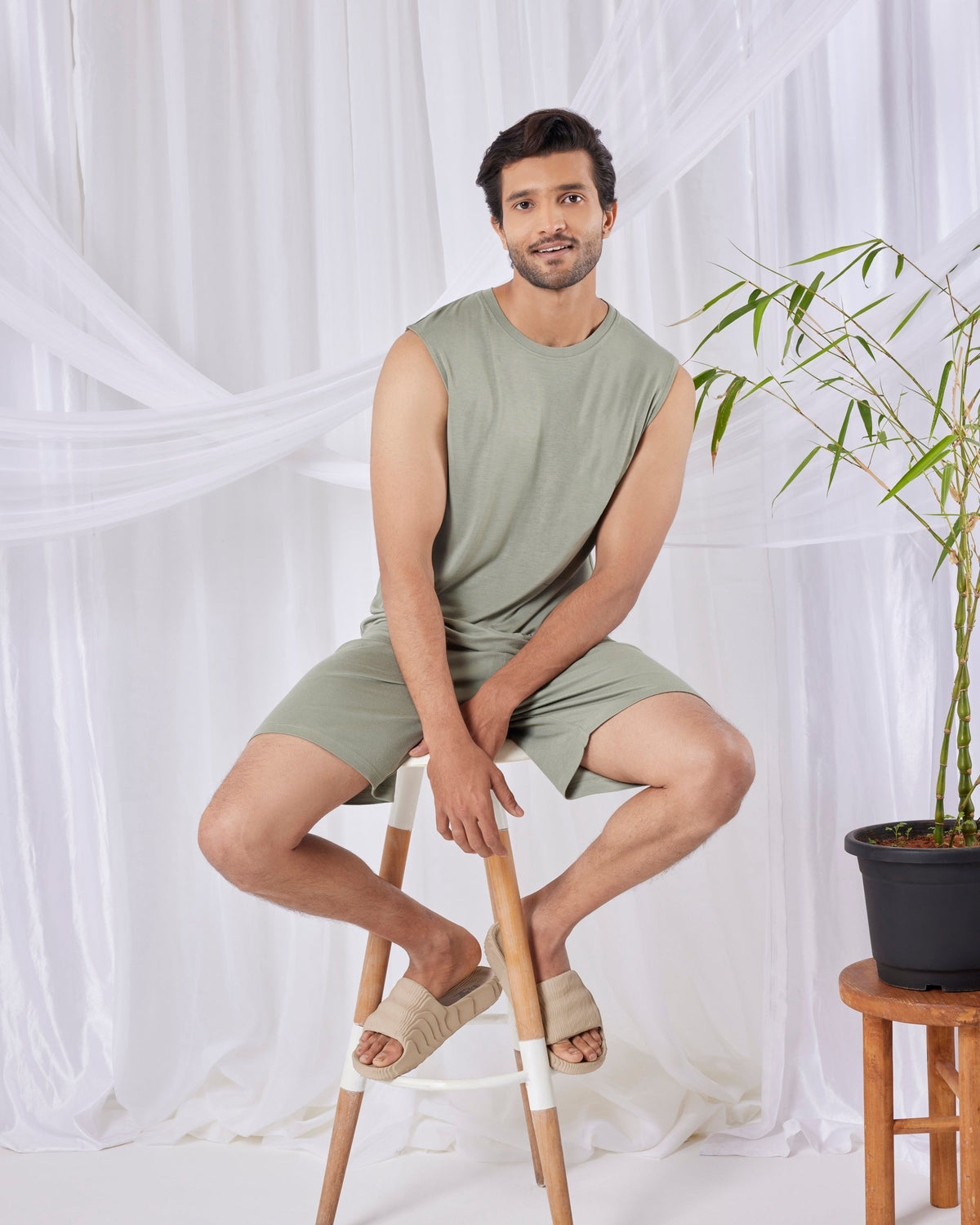 Hushy Bamboo Shorts  (Laurel Green)
