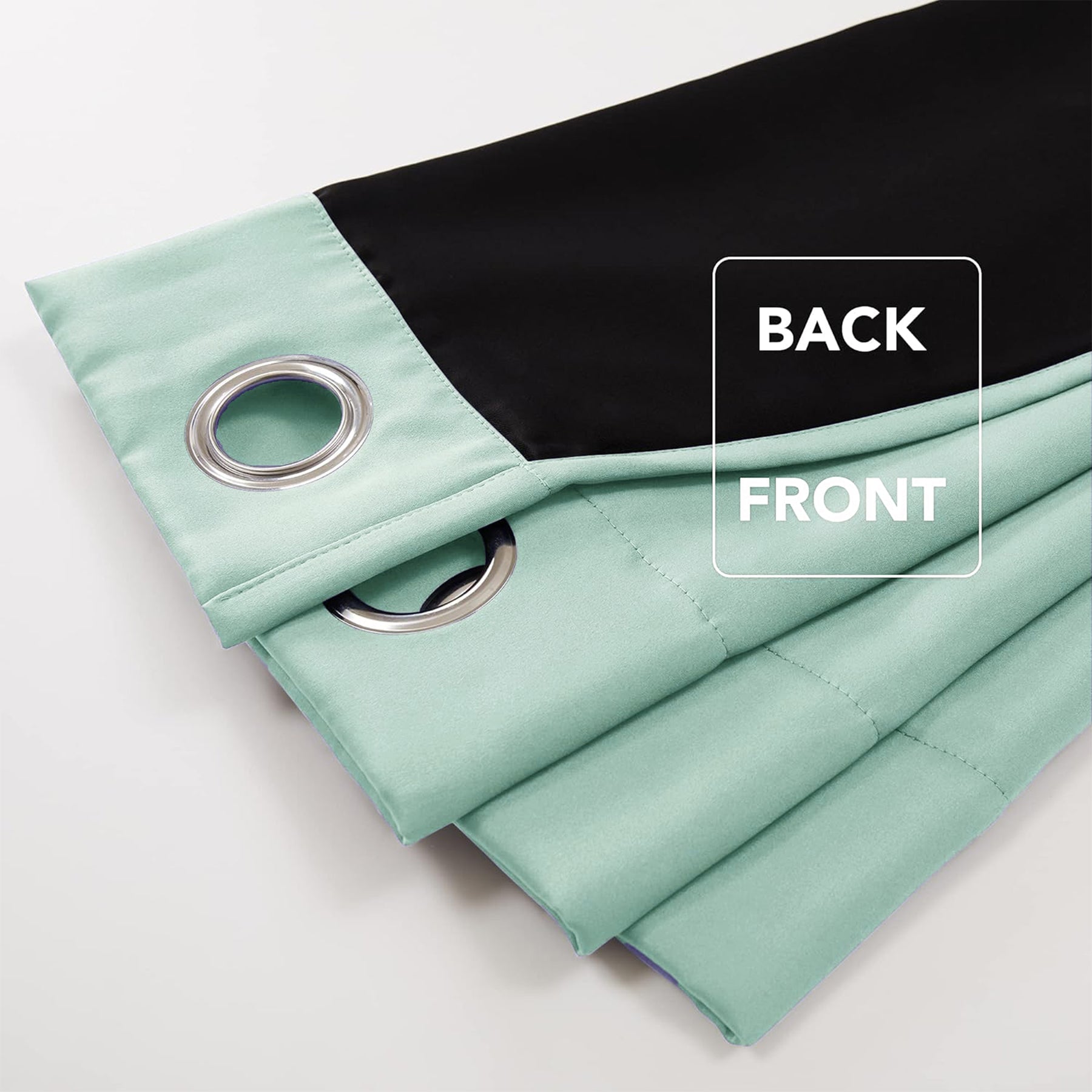 Fort Essential - Black Backing Blackout Curtain (Sage Green)-3