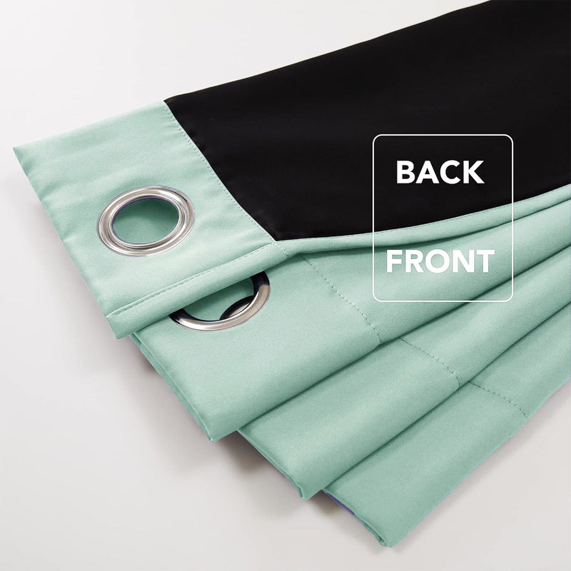 Fort Essential - Black Backing Blackout Curtain (Sage Green)-3