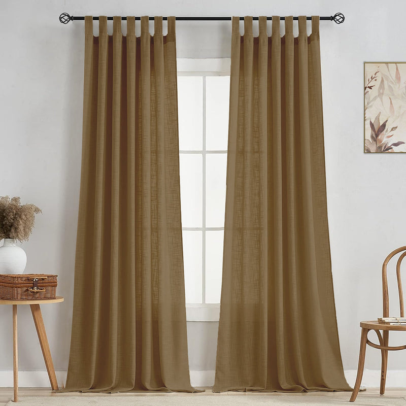 Fort Absolute - Dark Brown Loop Sheer Curtain-1