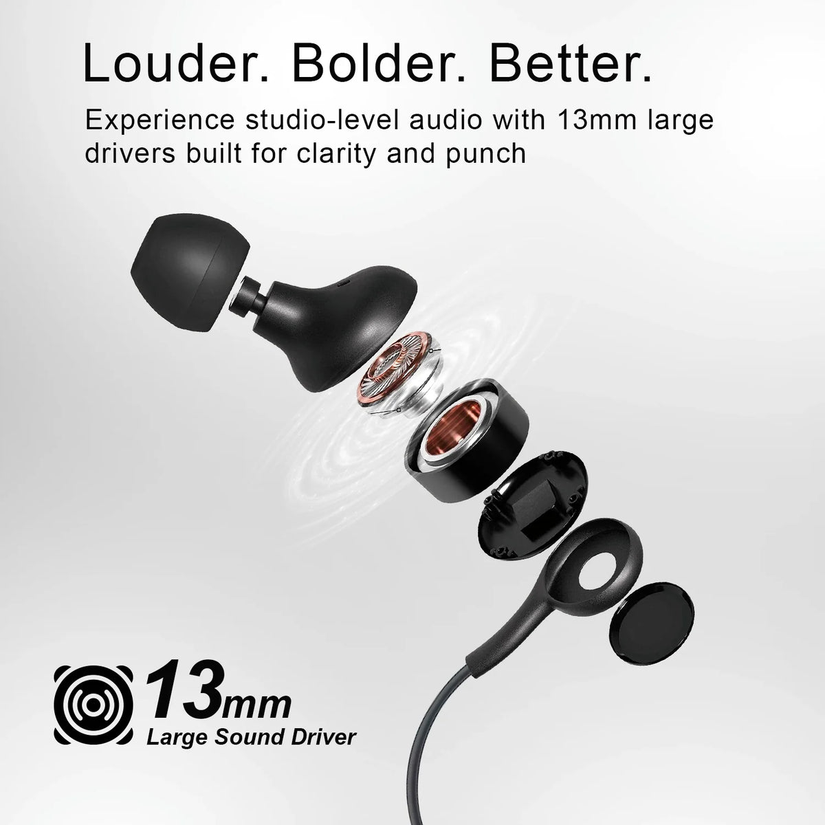 Hammer earphones with 13mm large sound driver