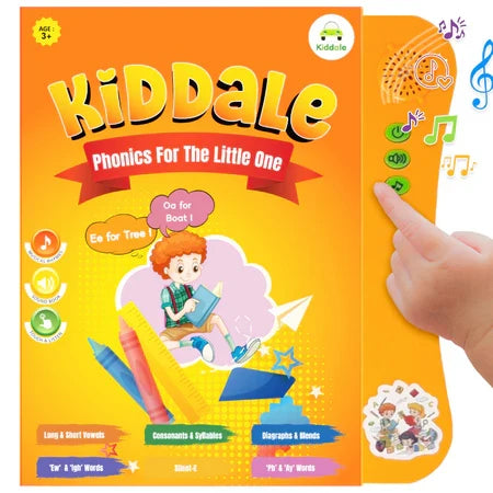 Kiddale Musical Phonics Book(2-6 years) | Interactive Talking Book for Early Reading, Pronunciation & Speech Development|Rhymes & Stories