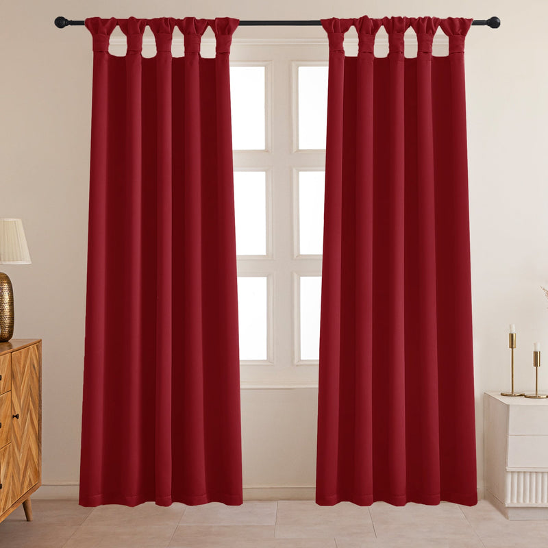 Fort Essential - Twist Tap Top Blackout Curtain (Maroon)-1