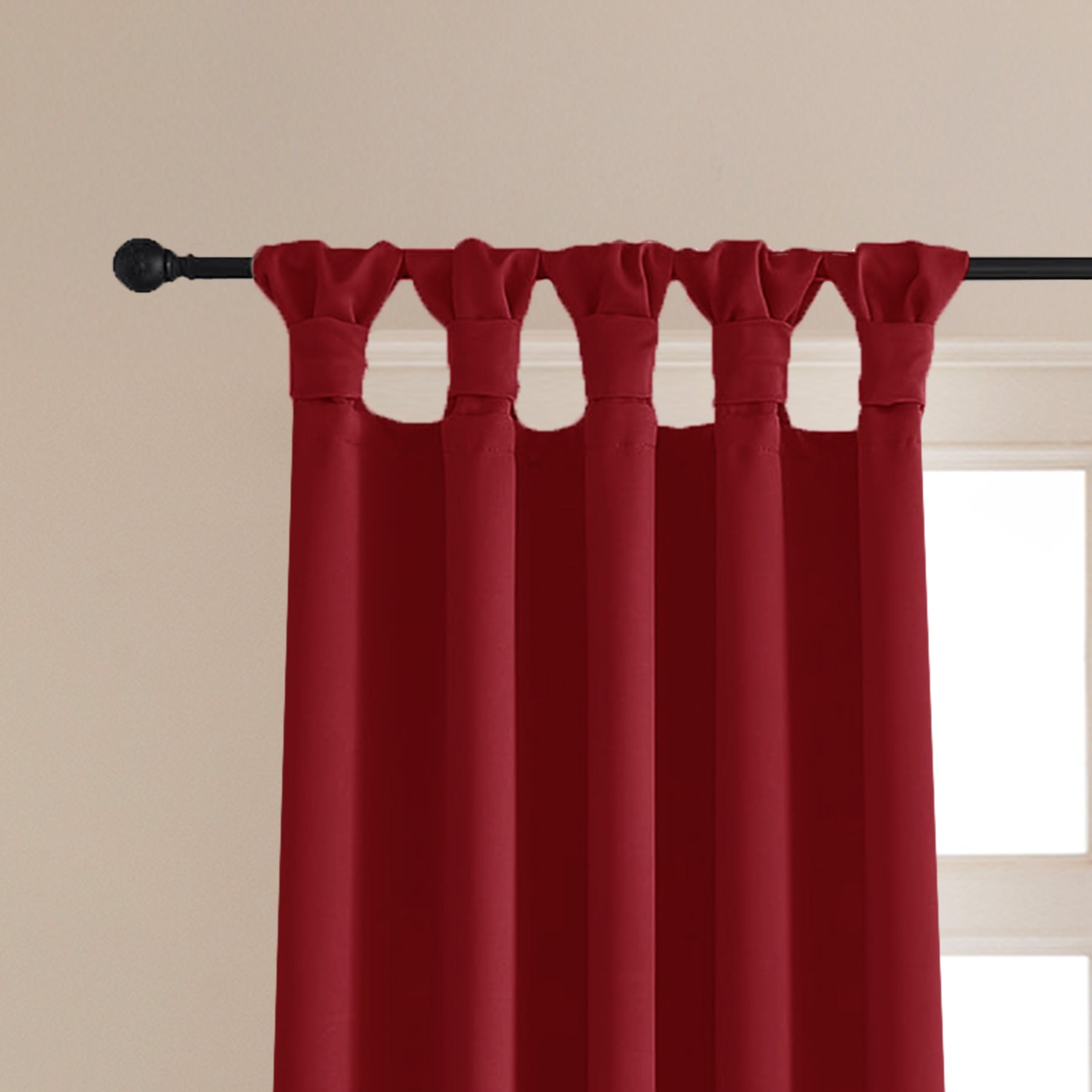 Fort Essential - Twist Tap Top Blackout Curtain (Maroon)