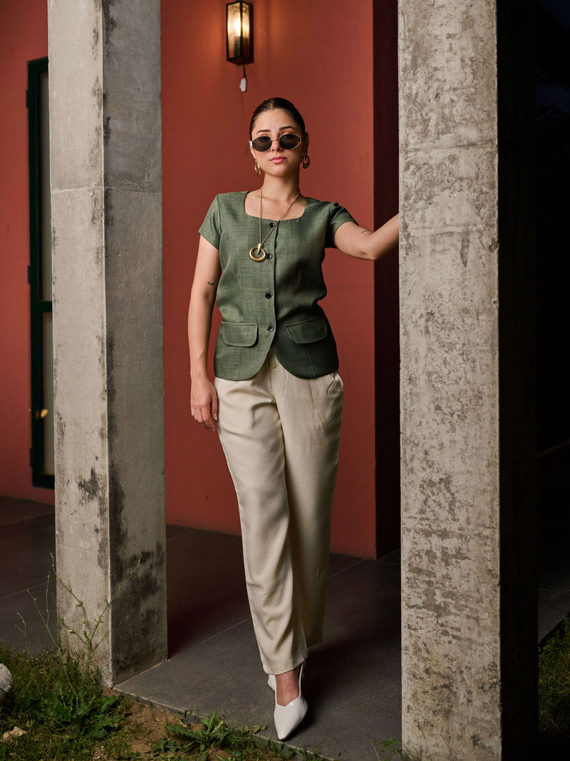 Position Forest Olive Vest & Trouser Set