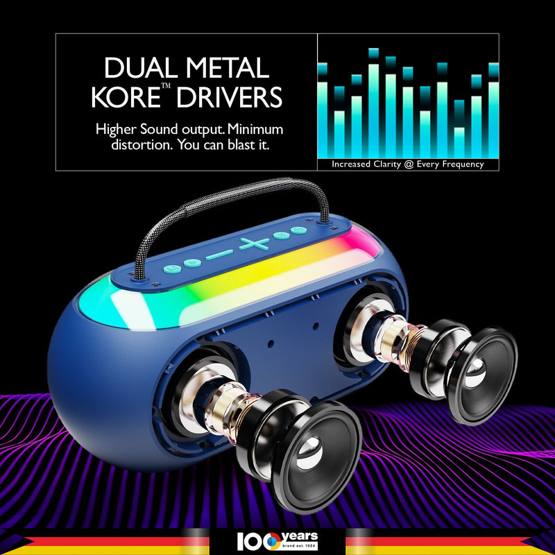 Atomik Kolors Boombox Portable Party Speaker (Blue)-2