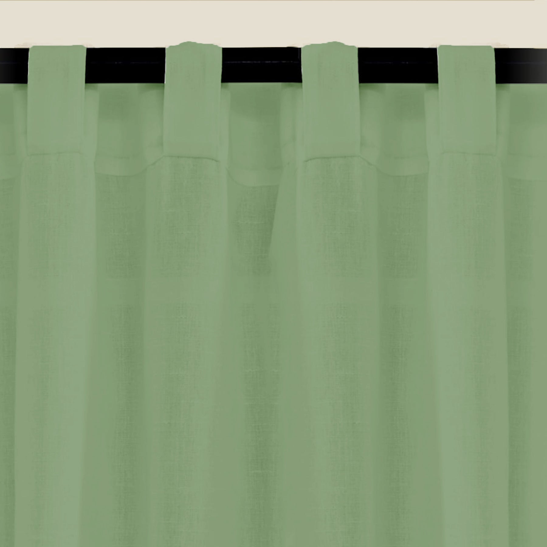 Fort Absolute - Back Tab Solid Sheer Curtain (Mint Green)