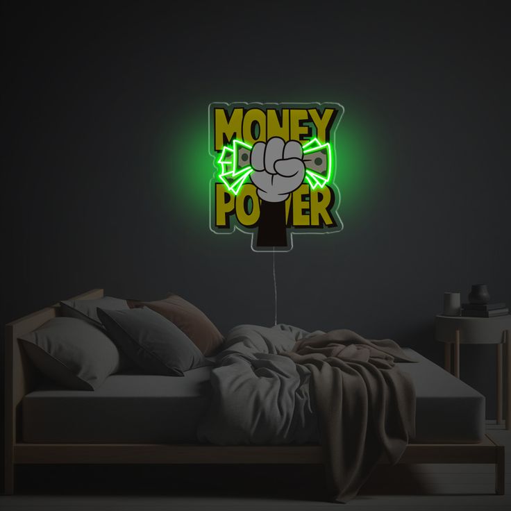 Money Power LED Neon Sign – Hustler Statement Wall Art | Neon Signs India — Image 1