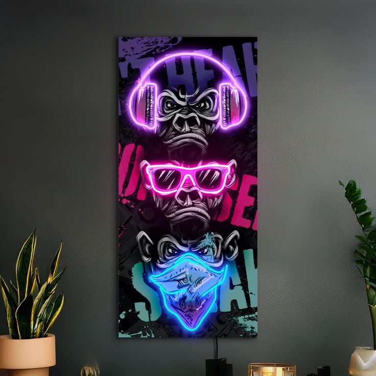 Urban Monkey Neon Wall Art – Graffiti Style LED Neon Sign-1