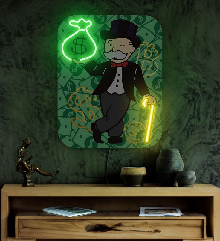 Money King Neon Wall Art – Monopoly Tycoon LED Neon Sign | Neon Signs India — Image 1