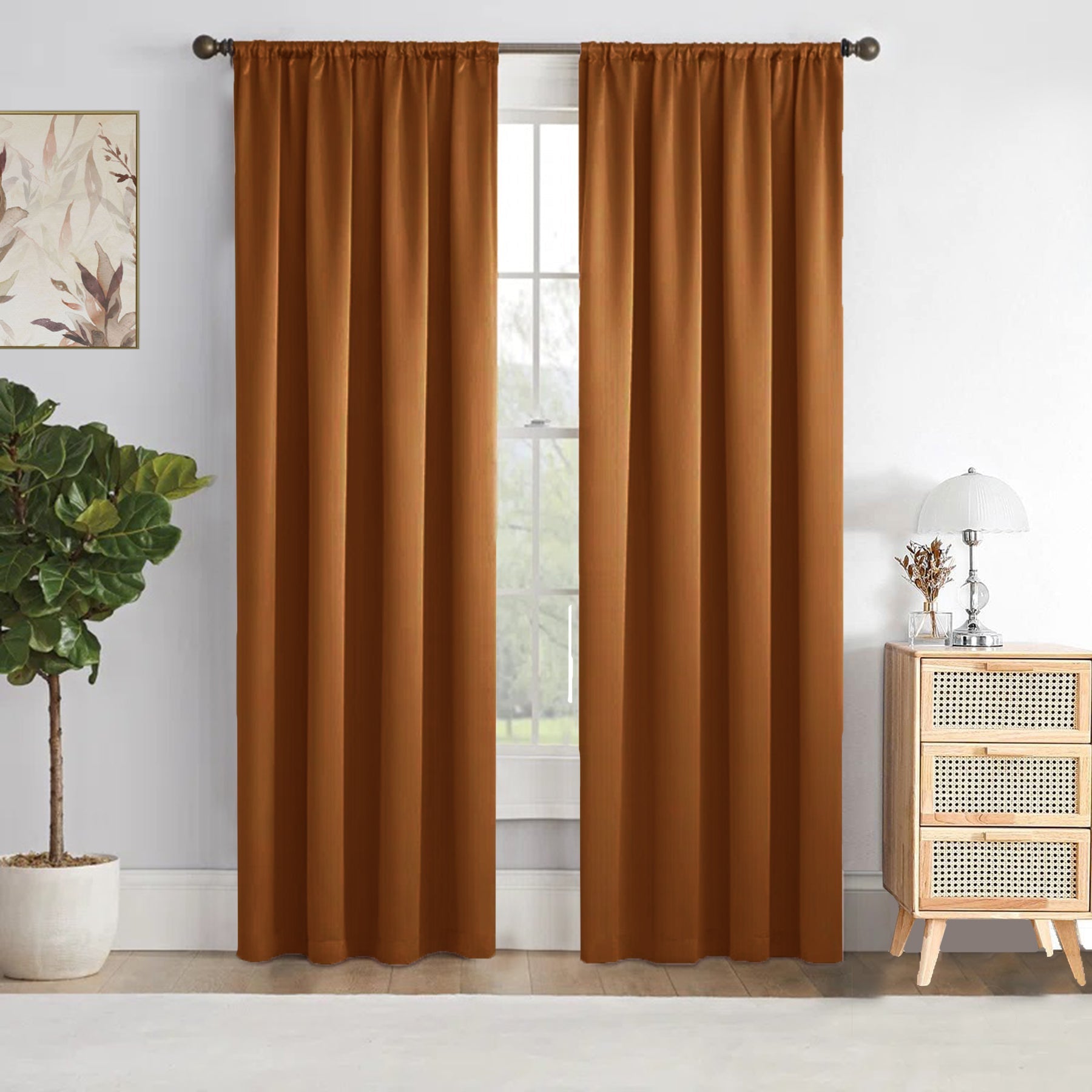 Fort Essential - Rod Pocket Blackout Curtain (Mustard)-1