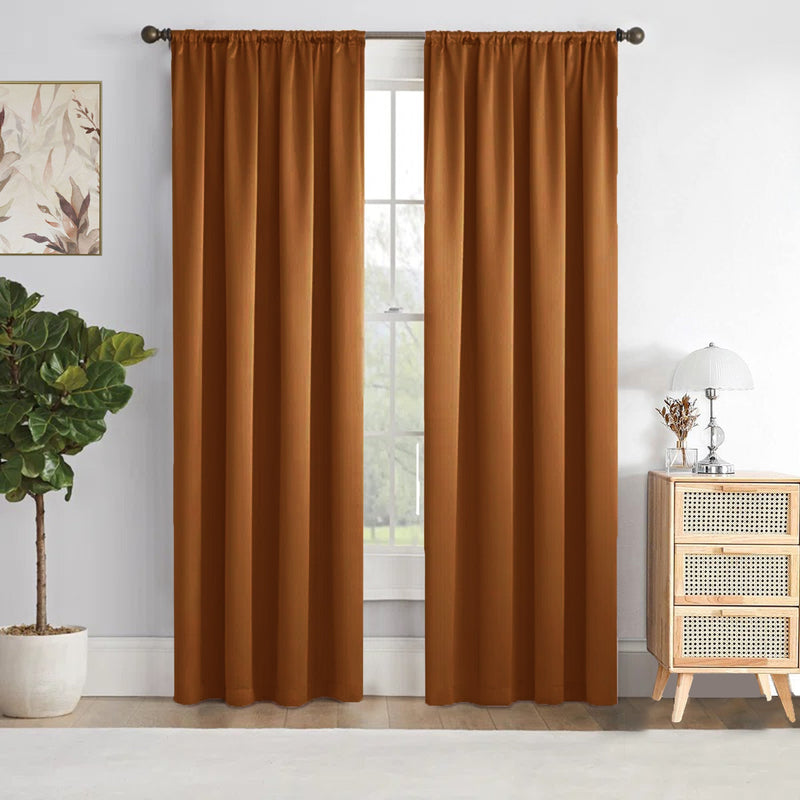 Fort Essential - Rod Pocket Blackout Curtain (Mustard)-1
