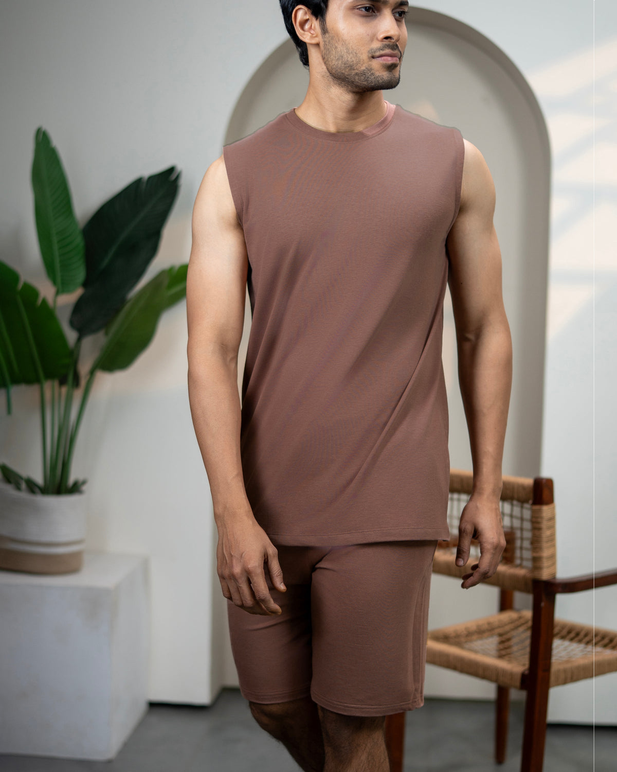 Hushy Bamboo Shorts  (Mystic Brown)