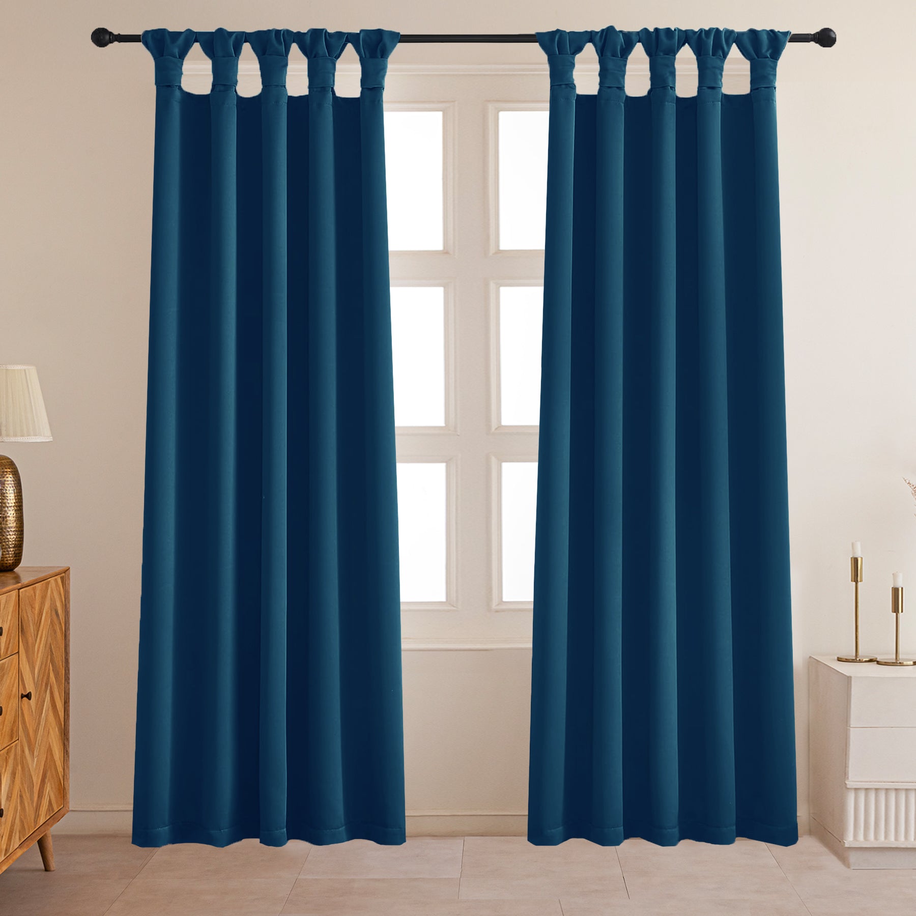 Fort Essential - Twist Tap Top Blackout Curtain (Navy Blue)-1