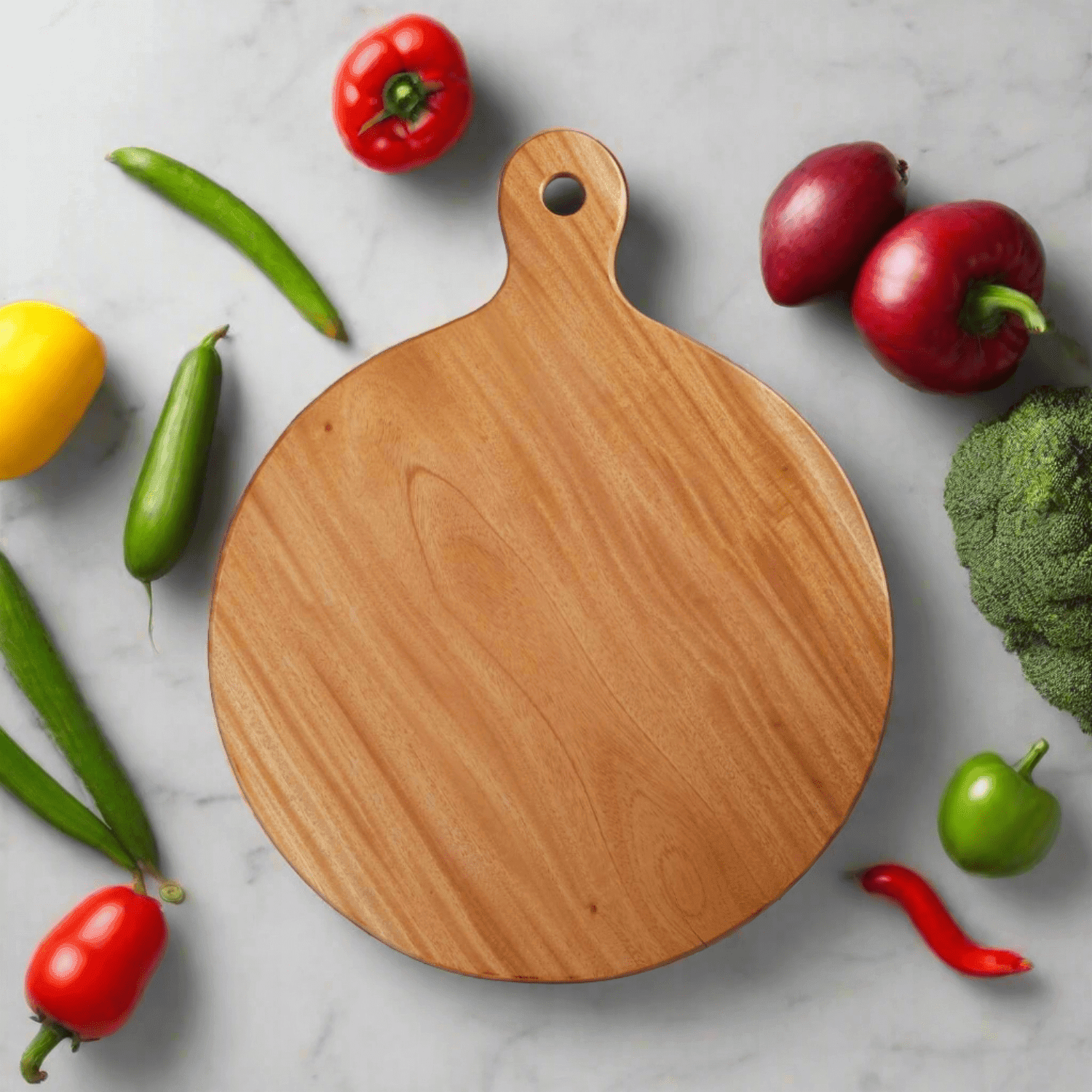 Neem Wood Chopping Board Compact Round-1