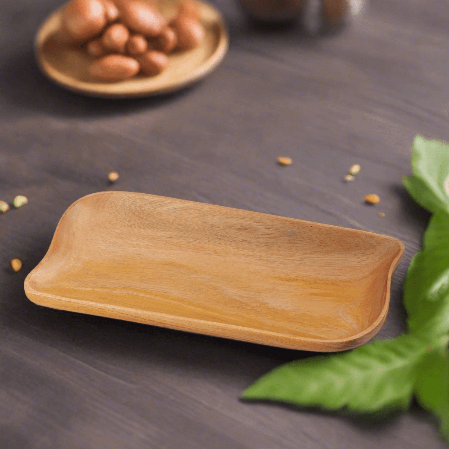 Neem Wood Rectangle Platter-2