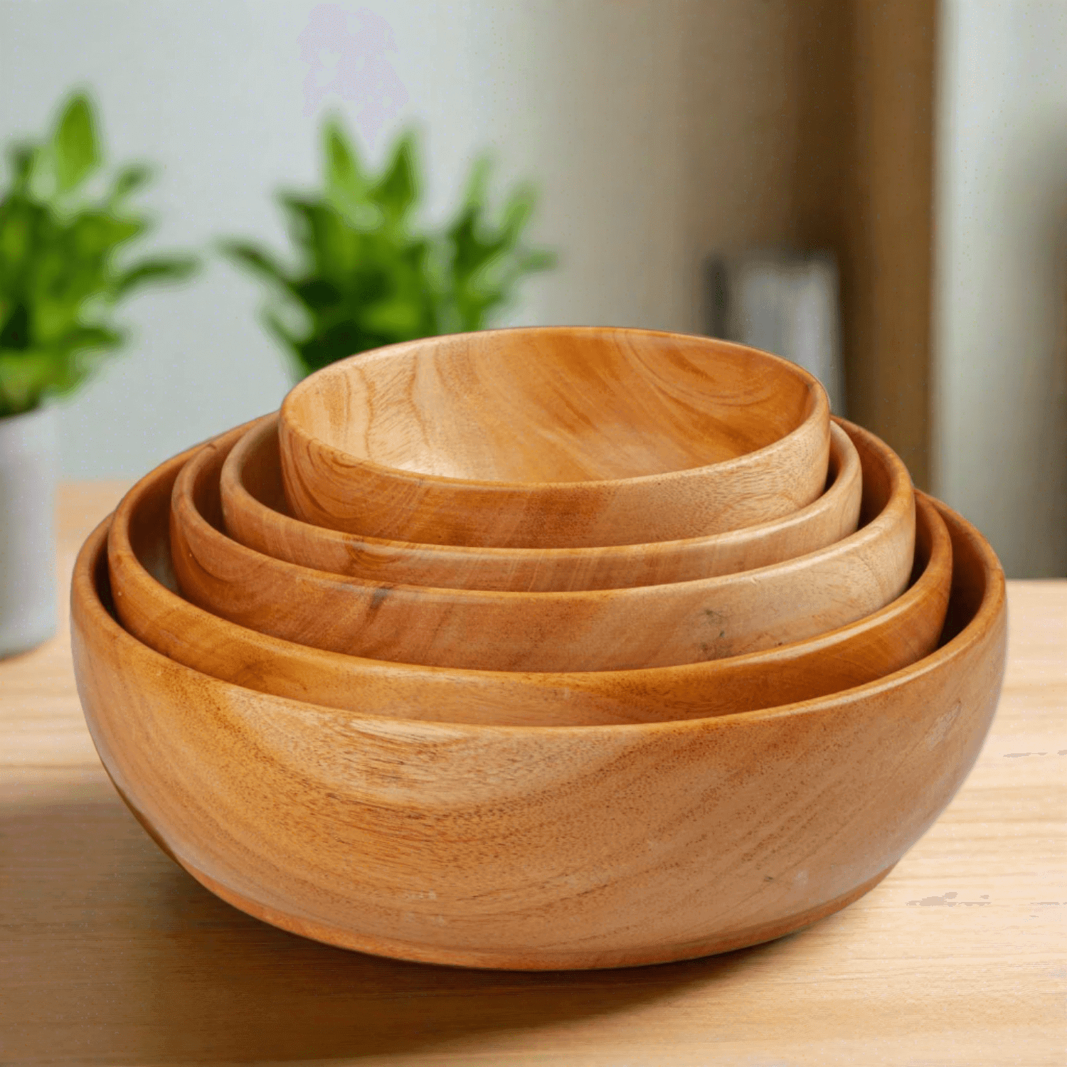 Neem Wood Serving Bowl-2